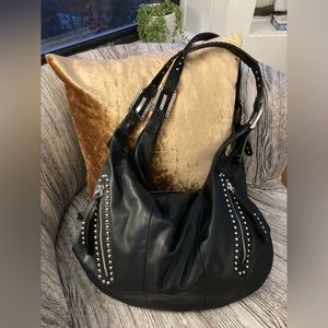 B. MAKOWSKY LEATHER STUDDED OLYMPIA  BAG